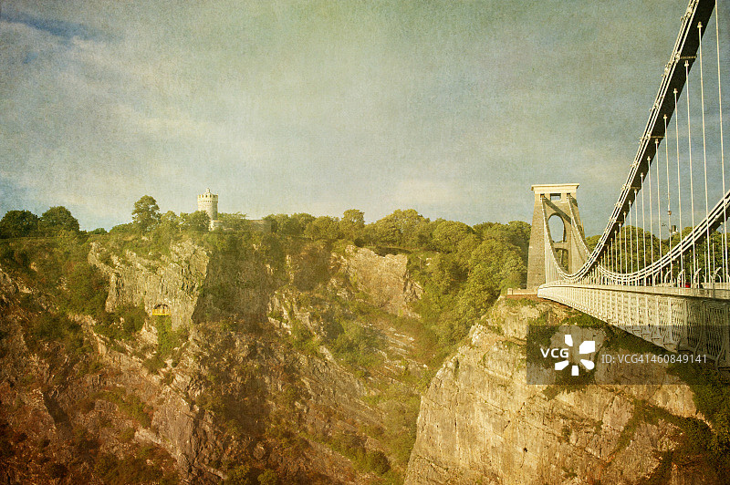 克利夫顿悬索桥和埃文峡谷图片素材