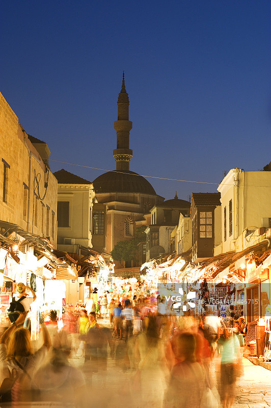 索克拉图斯街和苏莱曼清真寺图片素材