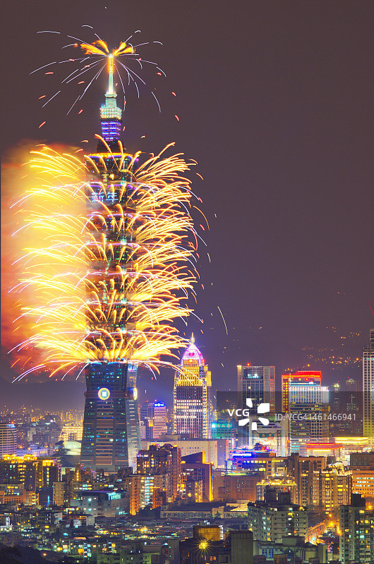 2014年台北101新年烟花秀图片素材