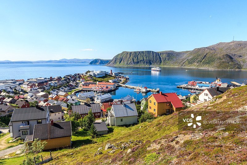 挪威霍宁斯沃格：世界最北端的城镇图片素材