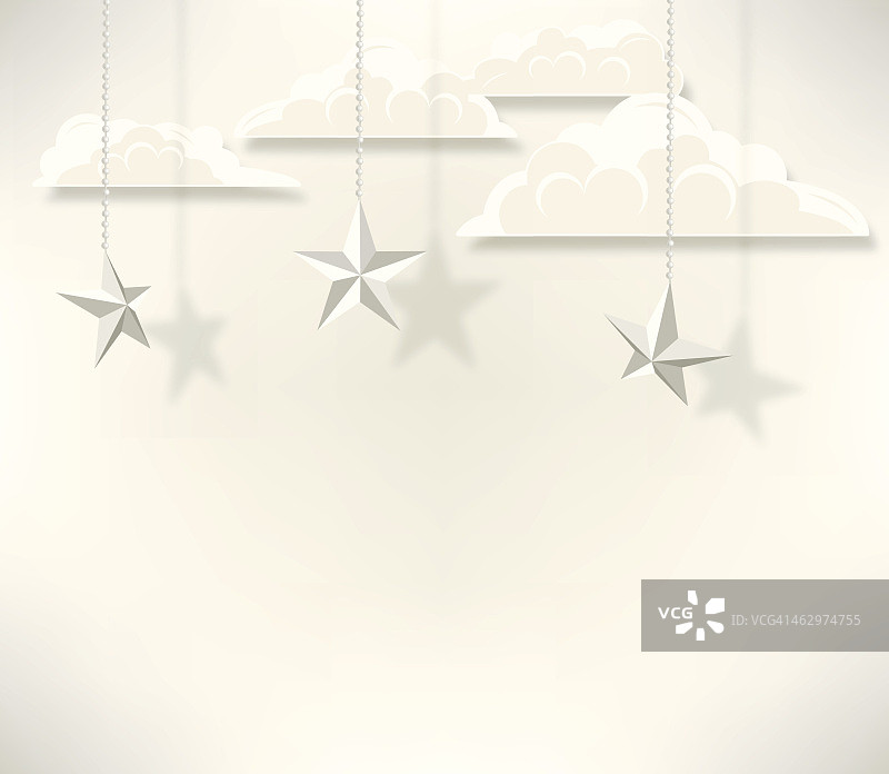 星星和云朵背景图片素材