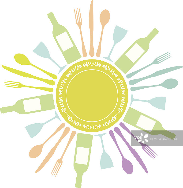 餐具圈图片素材