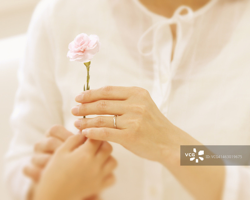 女孩给女人送花图片素材