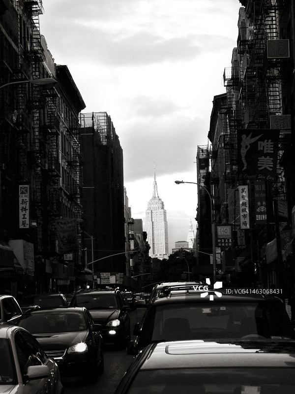 唐人街与帝国大厦景观图片素材