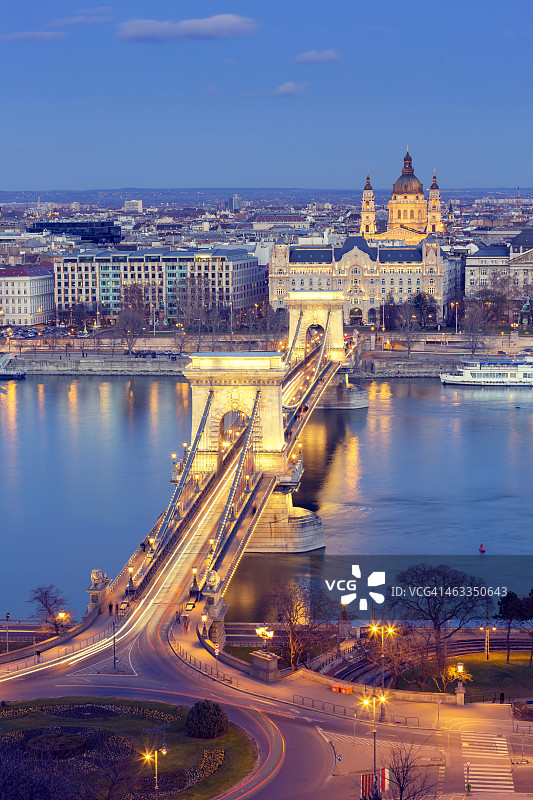 布达佩斯链子桥图片素材