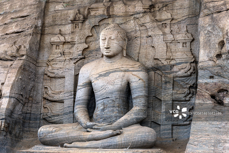 斯里兰卡加尔寺卧佛图片素材