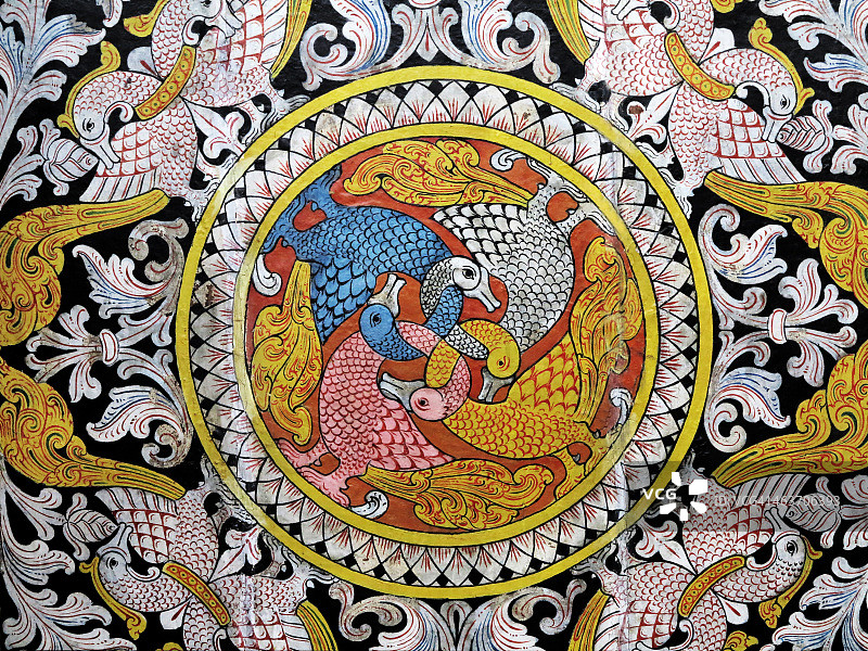 康提佛牙寺的文物天花板细节图片素材