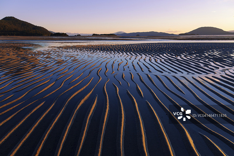 朱诺附近鹰滩州立游乐区，退潮时显现的波纹图片素材