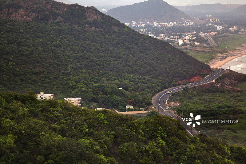 印度安得拉邦山区公路航拍图片素材