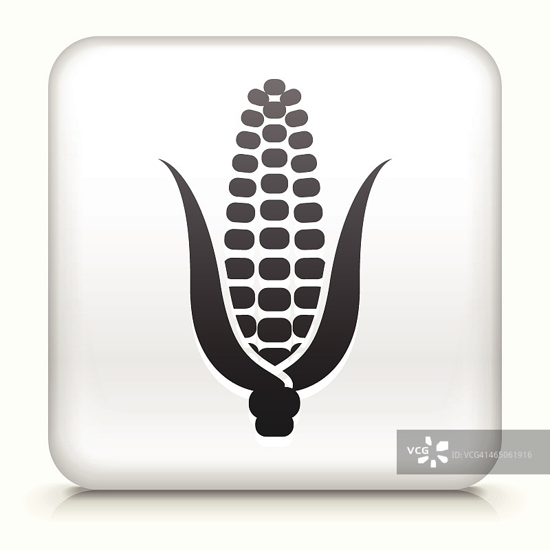 带玉米界面图标的方形按钮图片素材
