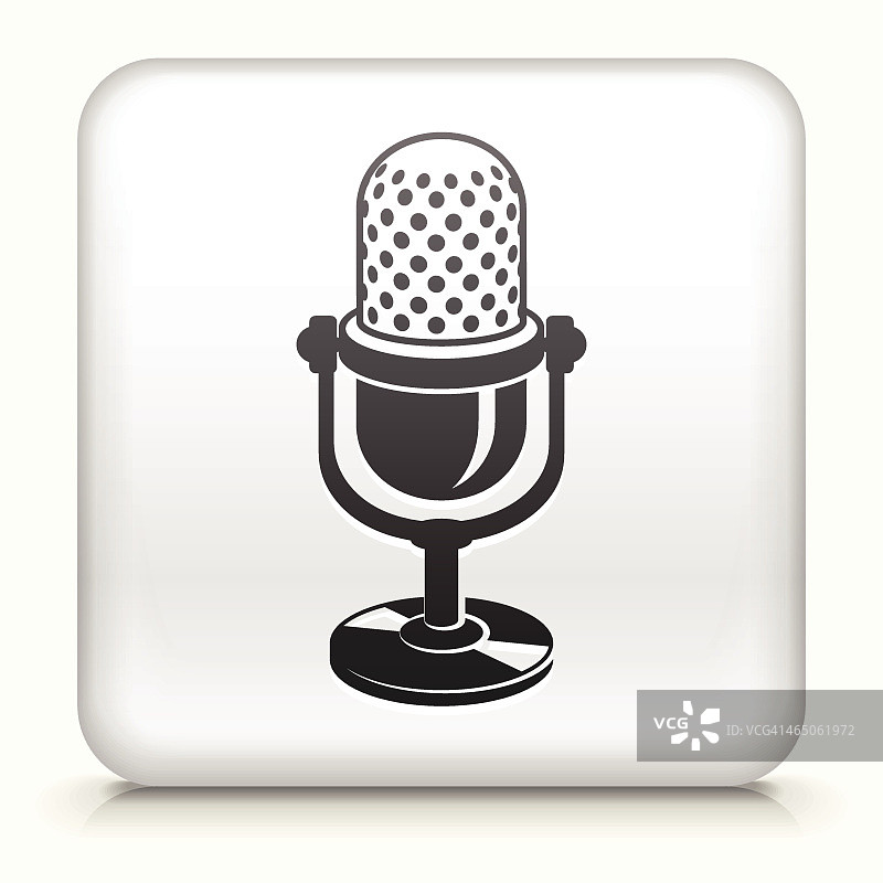 带麦克风界面的方形按钮图片素材