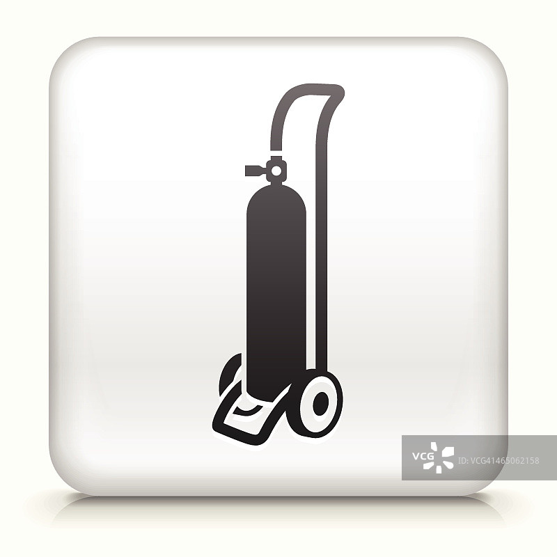 带氧气罐的方形按钮免版税矢量图图片素材