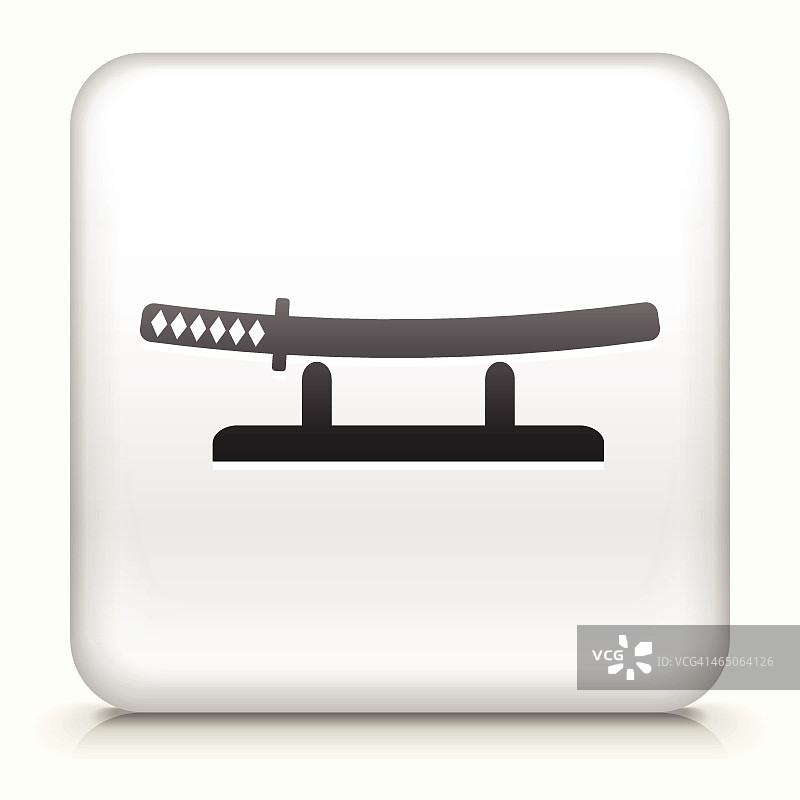 带武士刀的方形按钮图片素材