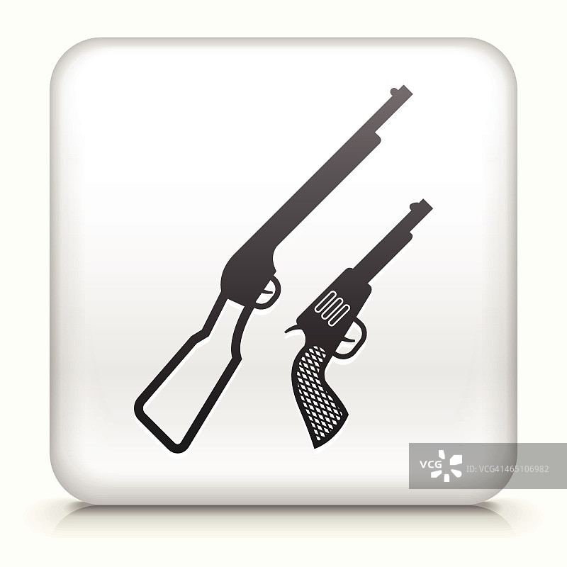 带有枪支图案的方形按钮图片素材