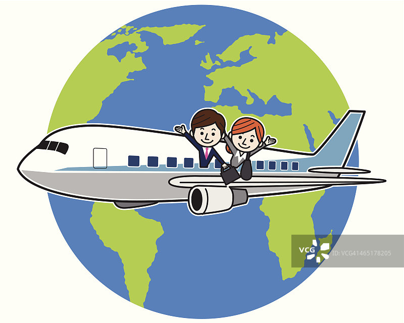 环游世界的飞行商人图片素材