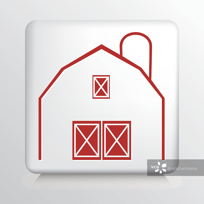 红色线条谷仓筒仓方形图标图片素材
