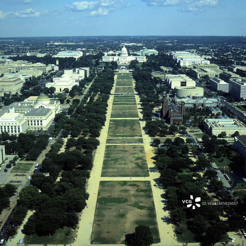 美国国会大厦和国家广场鸟瞰图图片素材