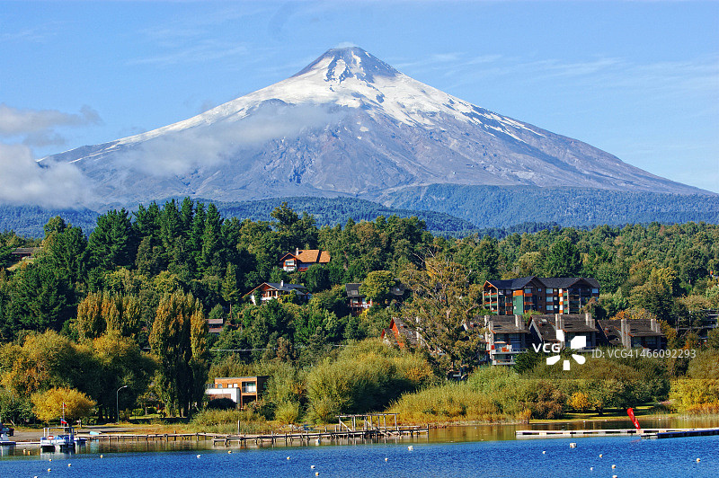 智利比亚里卡火山图片素材