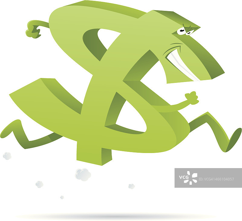 奔跑的美元符号图片素材