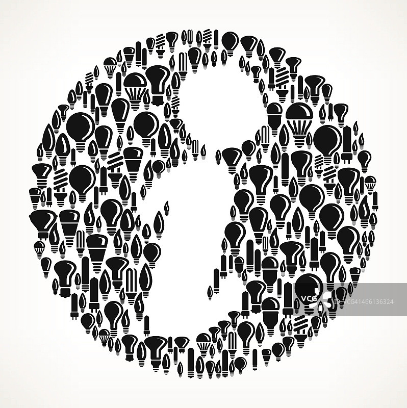 免版税矢量灯泡图案背景上的信息按钮图片素材