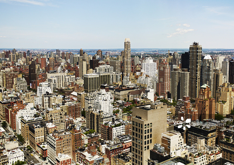 曼哈顿上东区的高角度景观图片素材