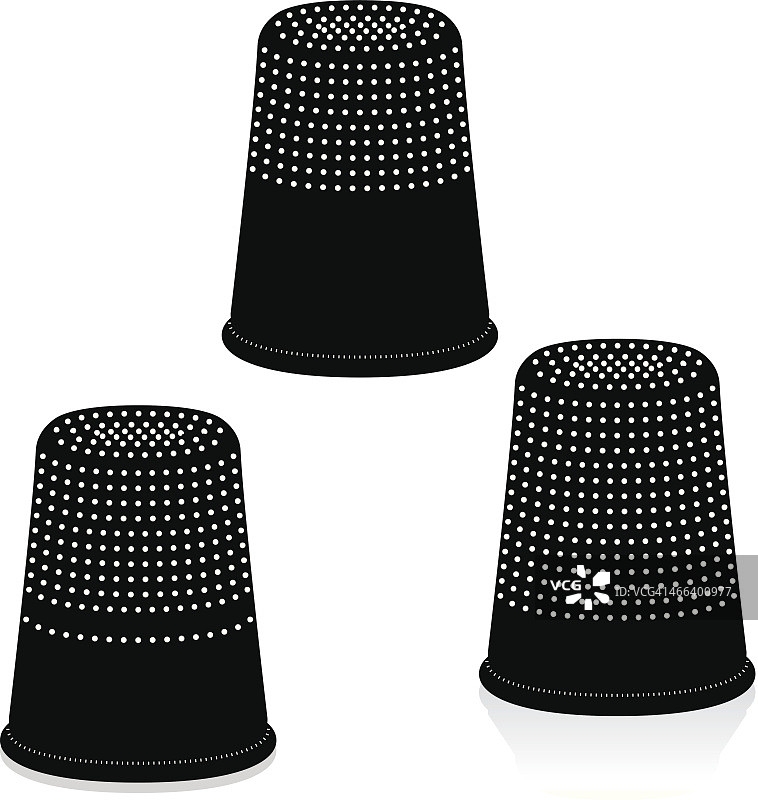 缝纫顶针设计元素套装、图标图片素材