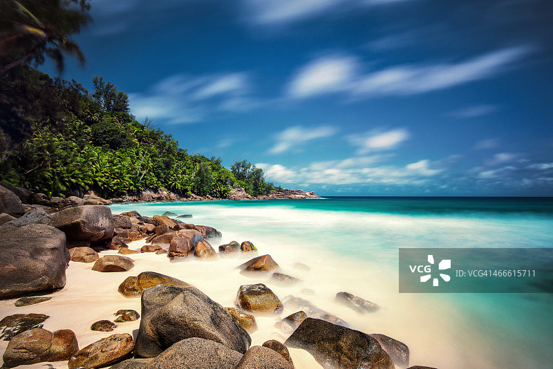 热带天堂海滩昂斯安坦当斯图片素材