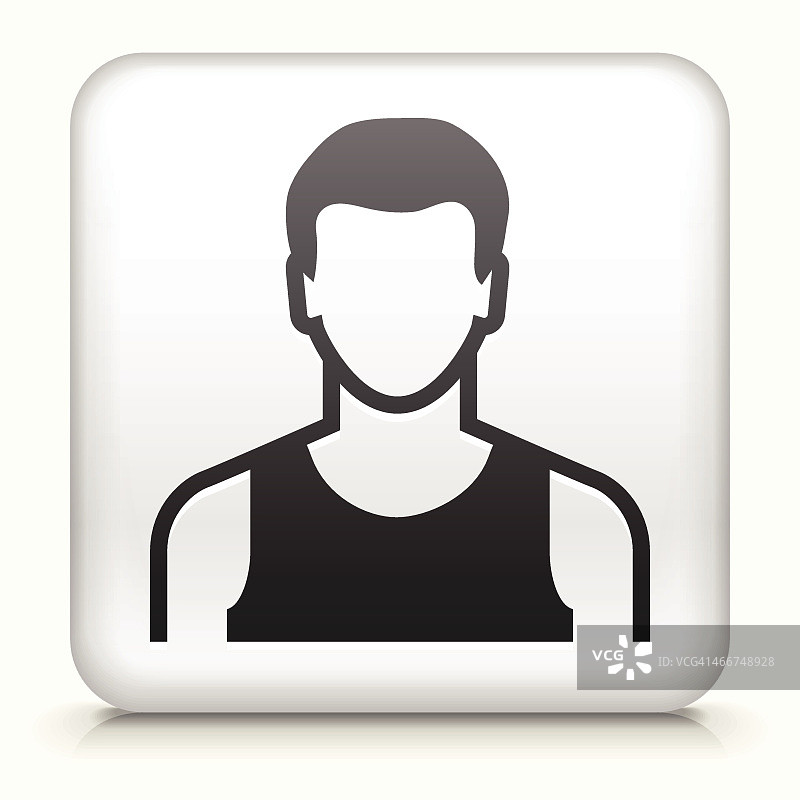 带男人脸部界面图标的方形按钮图片素材