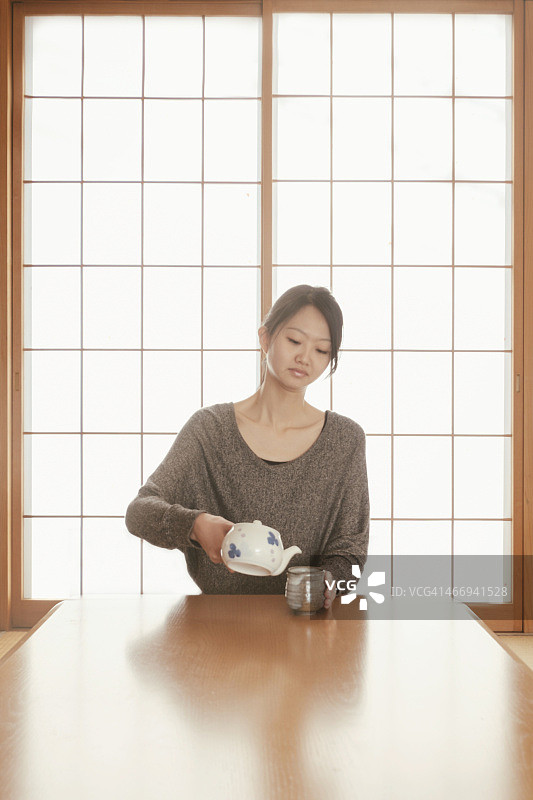 日式茶道剪影图片素材