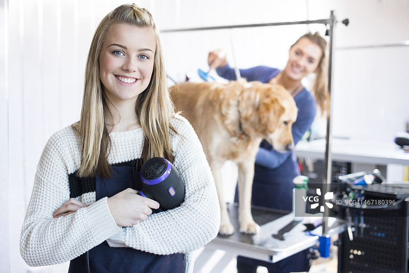 宠物狗美容师肖像图片素材