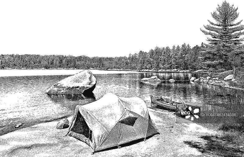 独木舟营地图片素材
