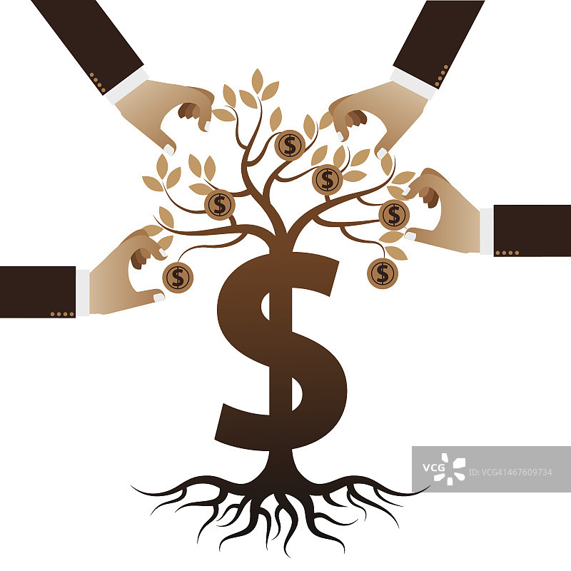 摇钱树概念图片素材