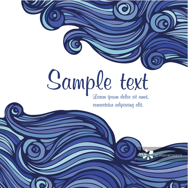 抽象手绘波浪背景图片素材
