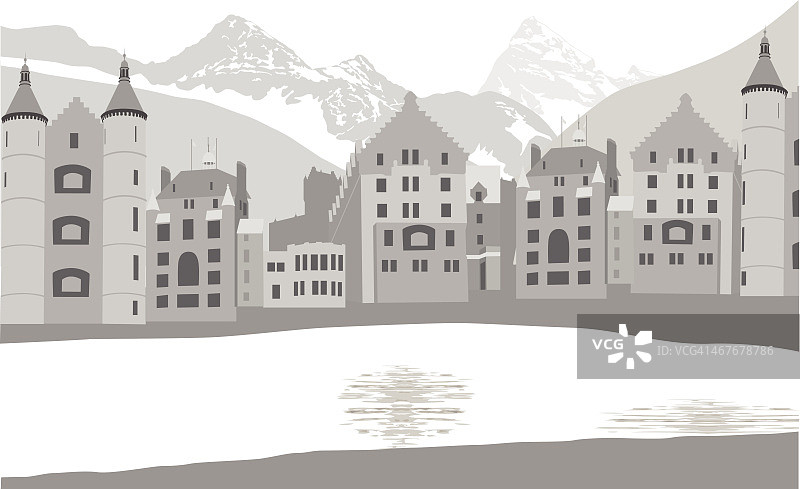 阿尔卑斯山村图片素材