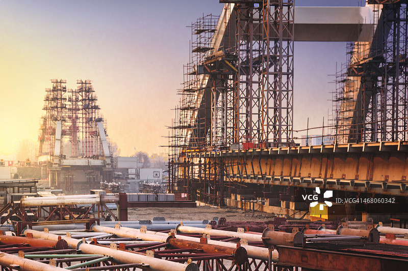 桥梁建造图片素材