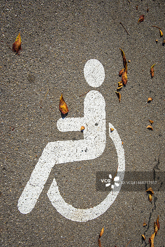 停车位上的轮椅标志图片素材