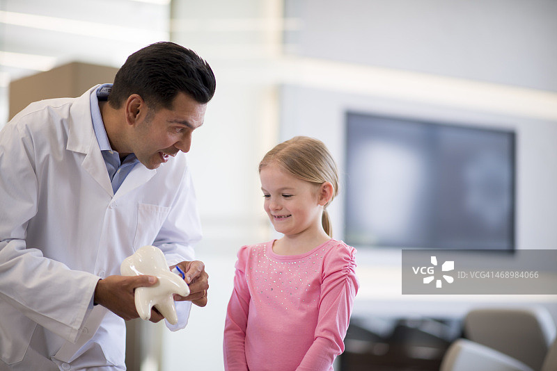 牙医诊所里的小女孩图片素材