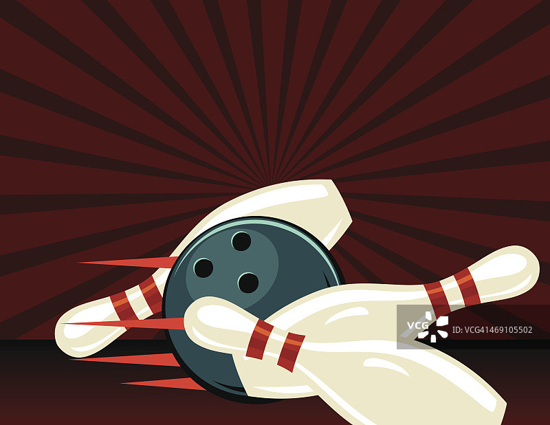 复古风格保龄球锦标赛海报模板图片素材