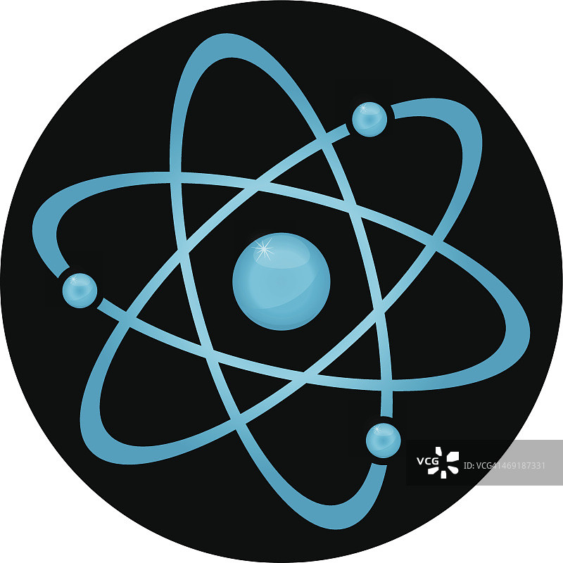 闪亮的蓝色原子图片素材