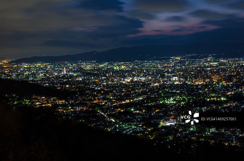 京都大文字山的日落图片素材