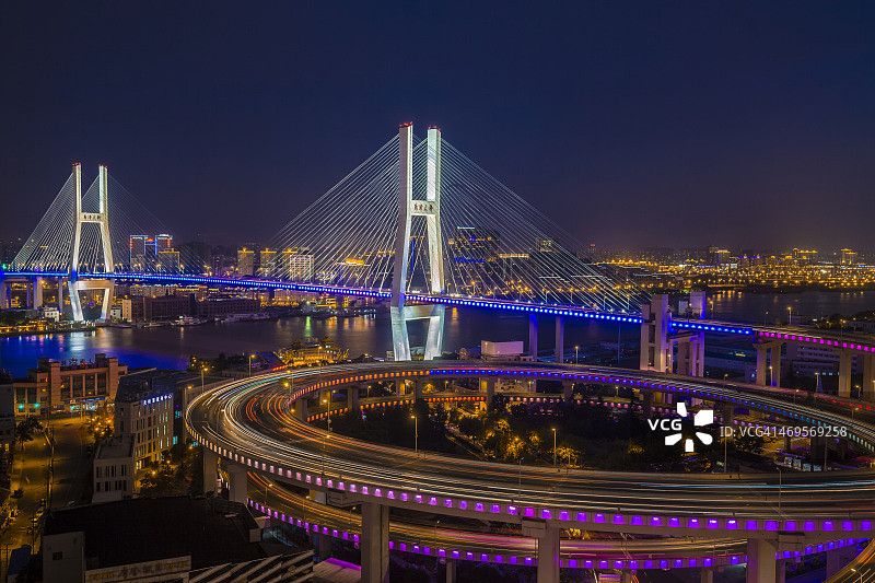 上海南浦大桥夜景图片素材