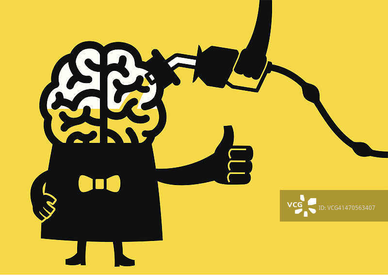 为大脑加油 | 黄色商业概念图片素材
