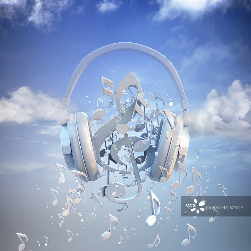 耳机播放音乐音符图片素材