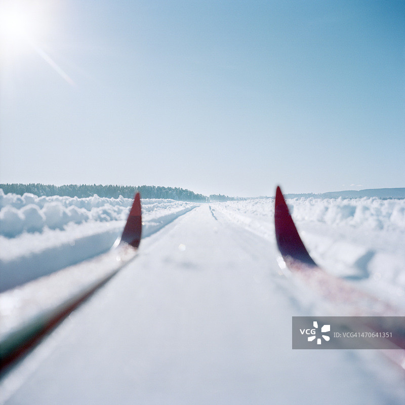 越野滑雪细节图片素材