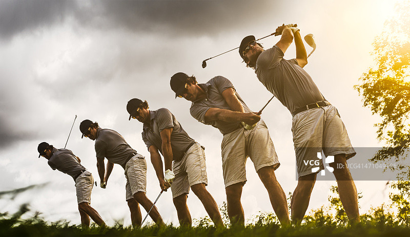 高尔夫挥杆图像序列图片素材