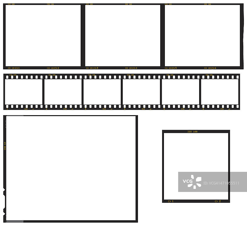 透明胶片和电影胶片图片素材