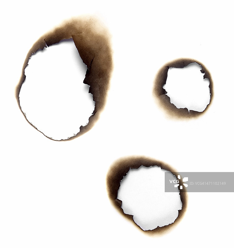 纸上的烧毁孔洞图片素材