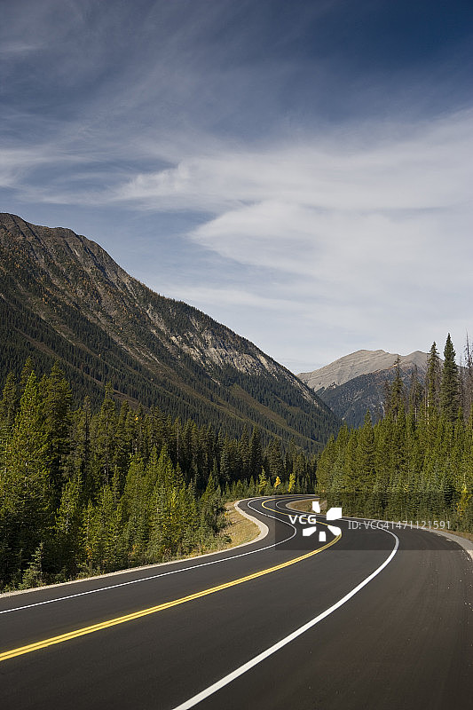穿过山脉的道路图片素材