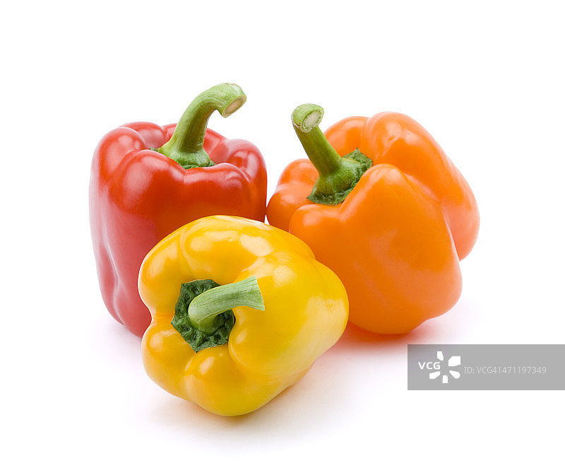 红色、黄色和橙色彩椒图片素材