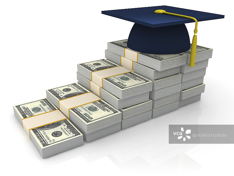 一堆美元上的帽子图片素材